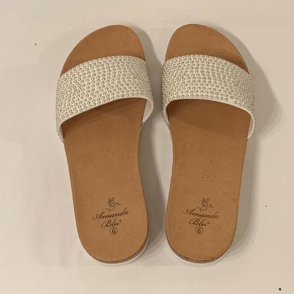 Amanda Blu Shoes - Amanda Blu - Camila Slide Sandal - Silver S - 6  New (never worn)  0.1" high.